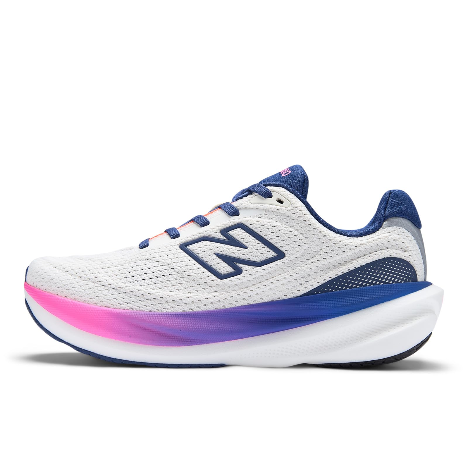 New Balance Fresh Foam X damskie buty do biegania, biało-granatowy, różowy, lekka i responsywna podeszwa środkowa Drop 6 mm, 206 g