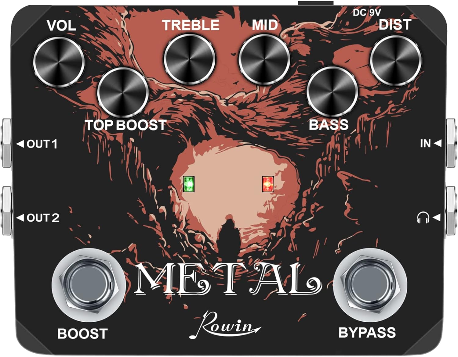 Rowin LTL-03 Metal Guitar Effect Pedal Full Metal Case True Bypass