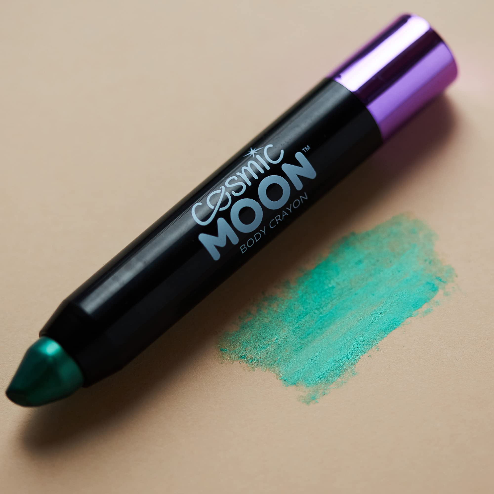 Cosmic Moon - Bâton de maquillage métallisé pour le visage et le corps - 3.5g - Créez facilement des motifs métalliques comme un pro! - Vert
