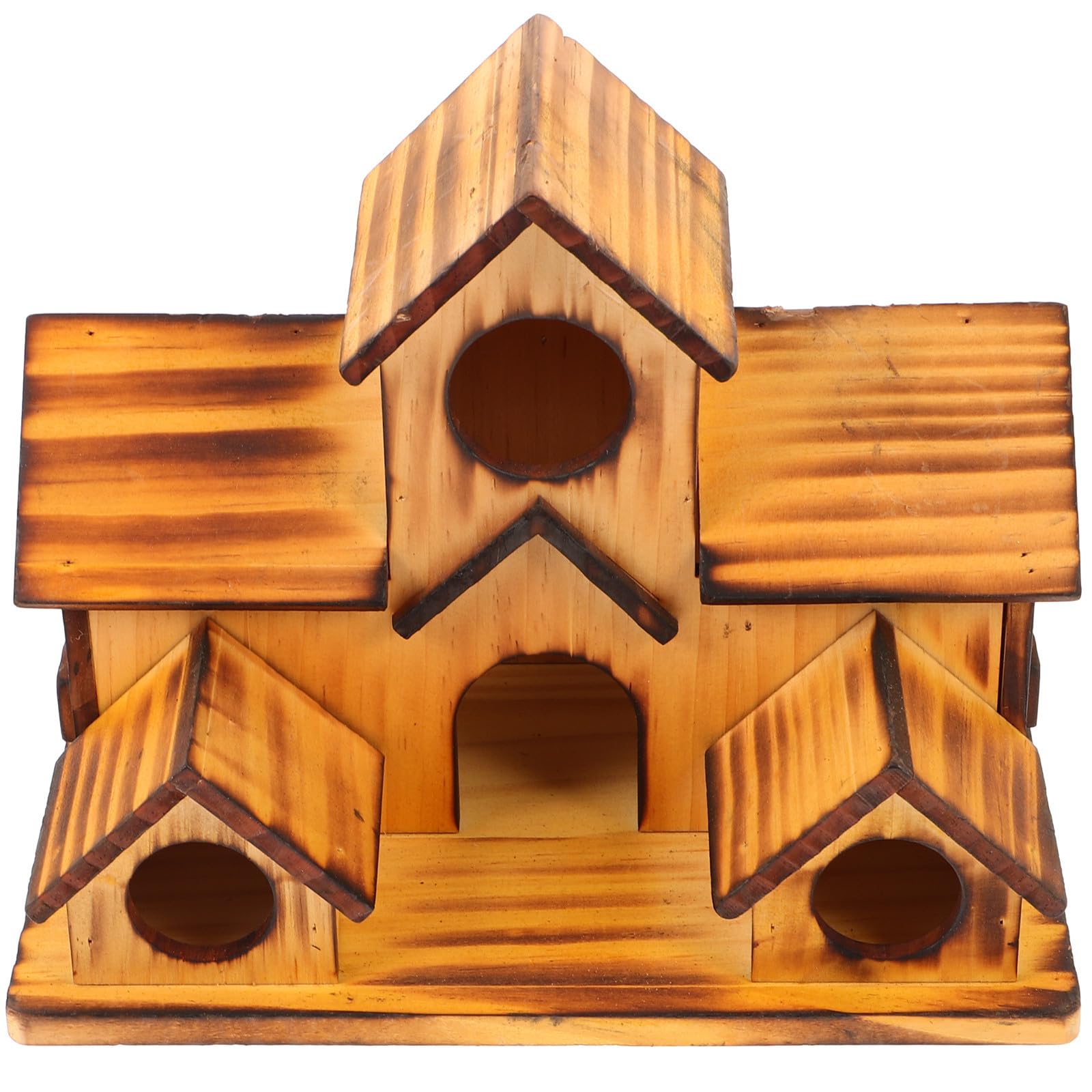 TOYANDONA Casa de Madera para Cría de Aves Forma de Casa, Comedero para Pájaros Seguro Olor, Multi-Rooms, Adecuado para Jardín y Exteriores