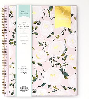 Blue Sky Day Designer 2026 Weekly and Monthly Planner Calendar, January 2026 - December 2026, 8.5" x 11", Clear Pocket Cover, Durable Twin Wire Binding, Includes Storage Pocket, Stickers, Coming Up Roses