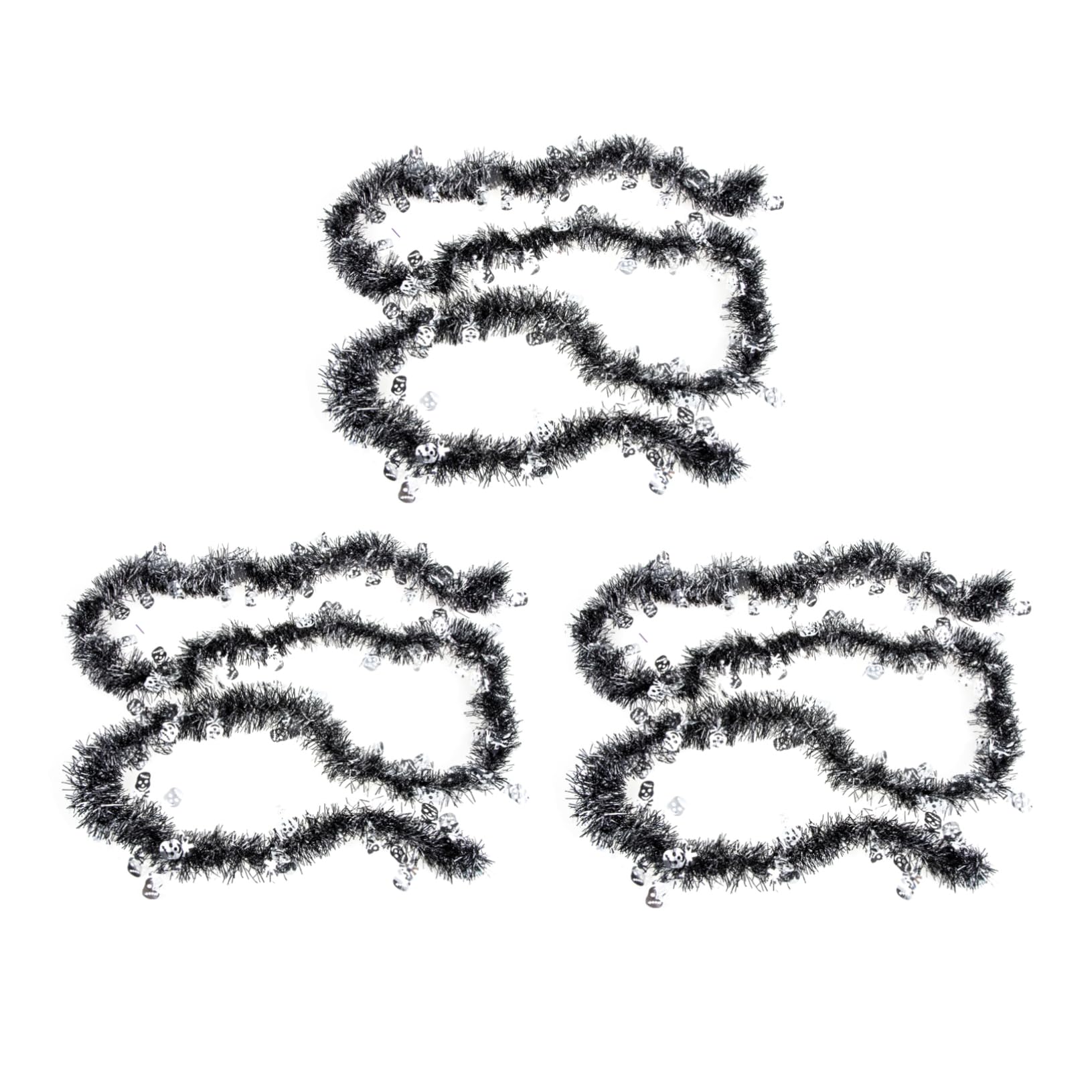 Zerodeko 3pcs Halloween Tinsel Garland Decorations Shiny Metallic Ornaments for Indoor Outdoor Festivities for Birthday Parties and Room Decor