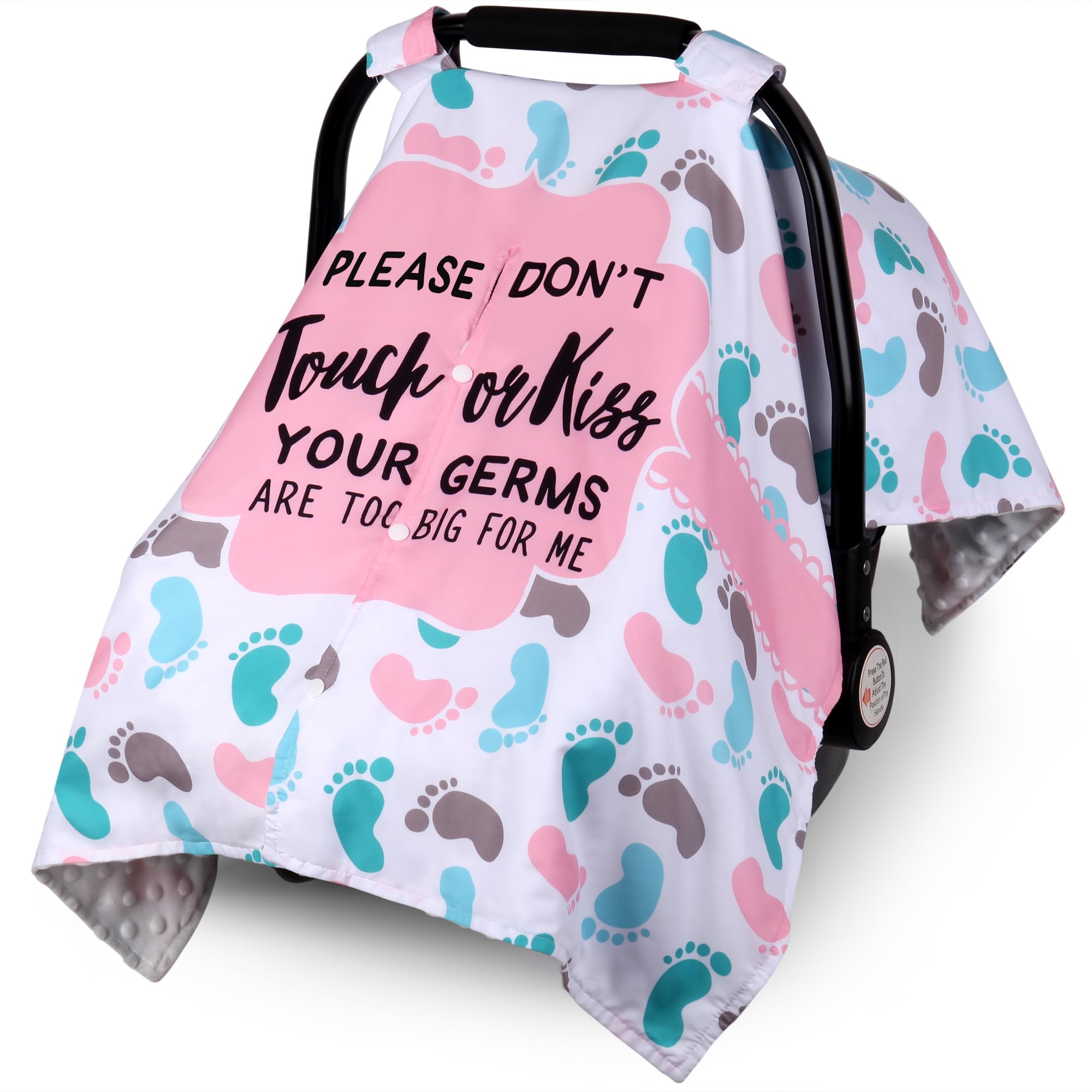 Metplus 2 in 1 Writing Style Baby Car Seat Cover, Car Seat Canopy for Babies, Mom Multiuse Nursing Cover, Minky Baby Carrier Covers, Newborn Boy Girl,