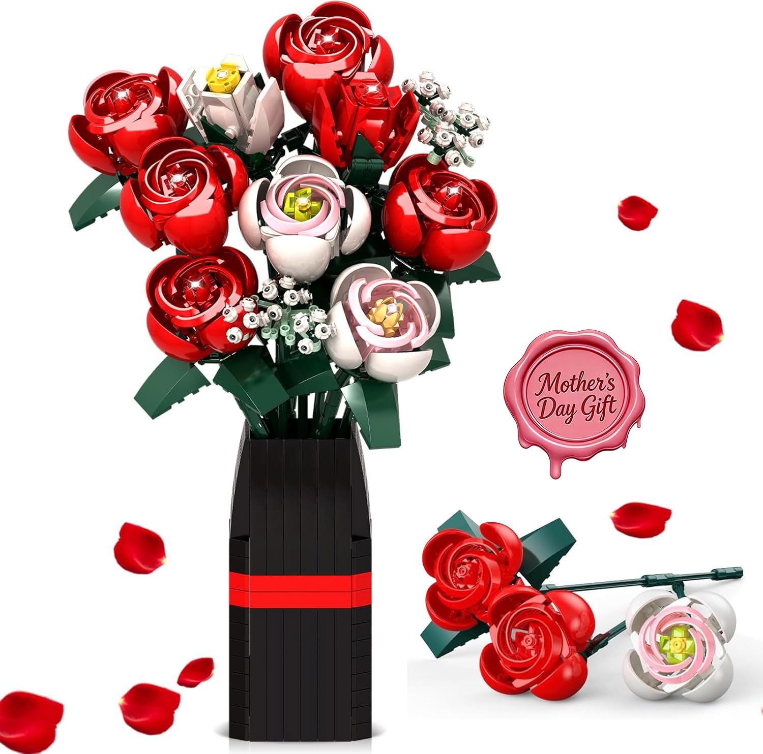 Amazon.com: EXCOUP Flower Bouquet Building Set, Mother's Day
