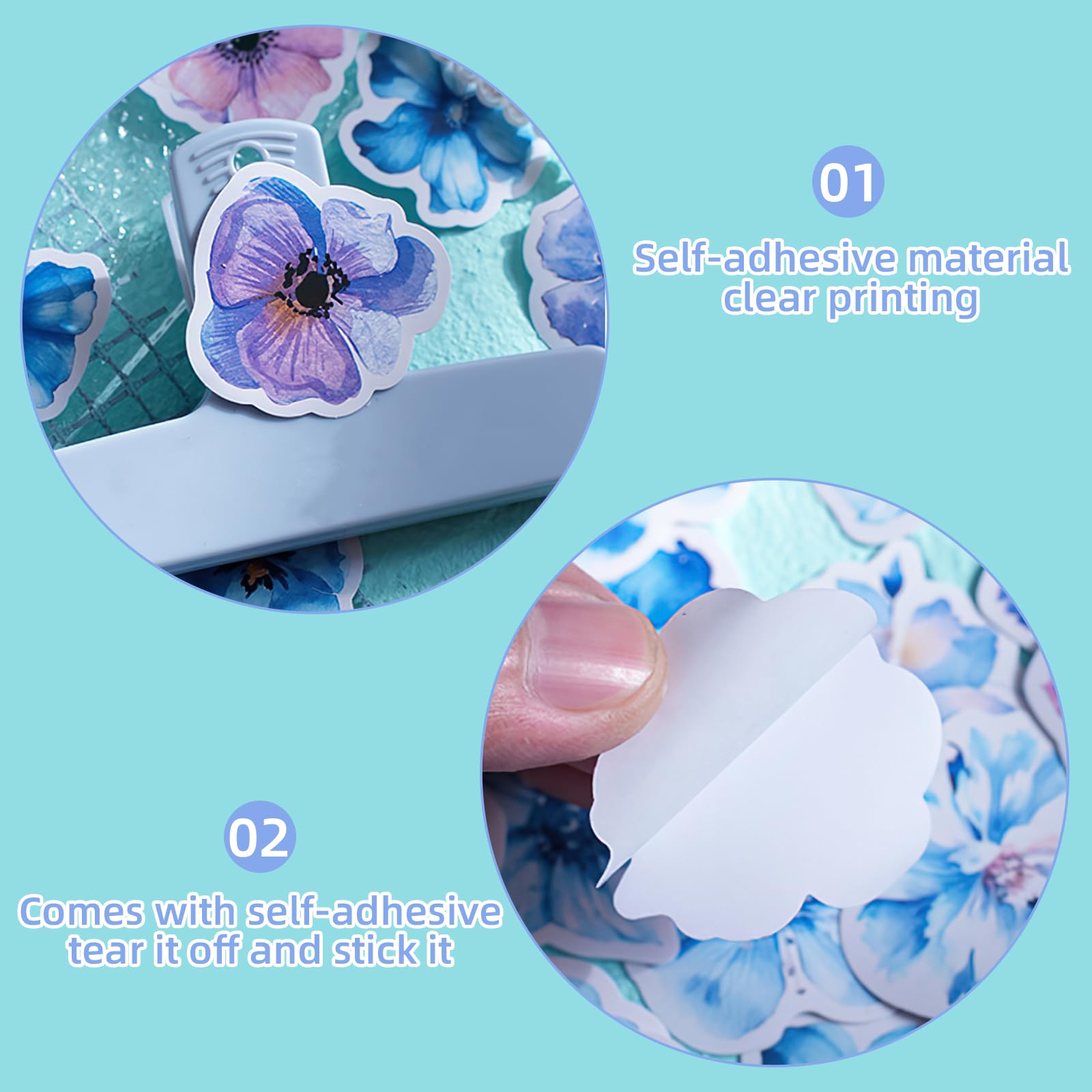 Adesivi a forma di fiori, per scrapbooking, vintage, per album fotografici, album fotografici, calendari, diari, album di ritagli, album artistici, lavoretti fai da te e computer portatili