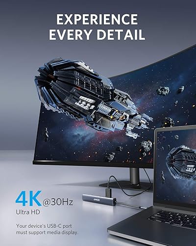 Miniatura 4 de Anker Hub USB C 6 en 1 con entrega de energía de 65 W, HDMI 4K, Ethernet de 1 Gbps, puertos USB para MacBook Air, iPad Pro, XPS y más