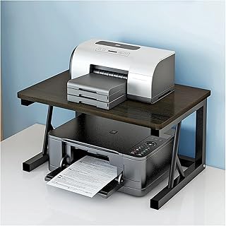 Stojak na drukarkę, dwuwarstwowy stojak na drukarkę stół półka biurko z schowkiem biuro dom biurko biurko biurko stojak na drukarkę biuro organizacja biura dla małej przestrzeni pod biurkiem stojak na drukarki