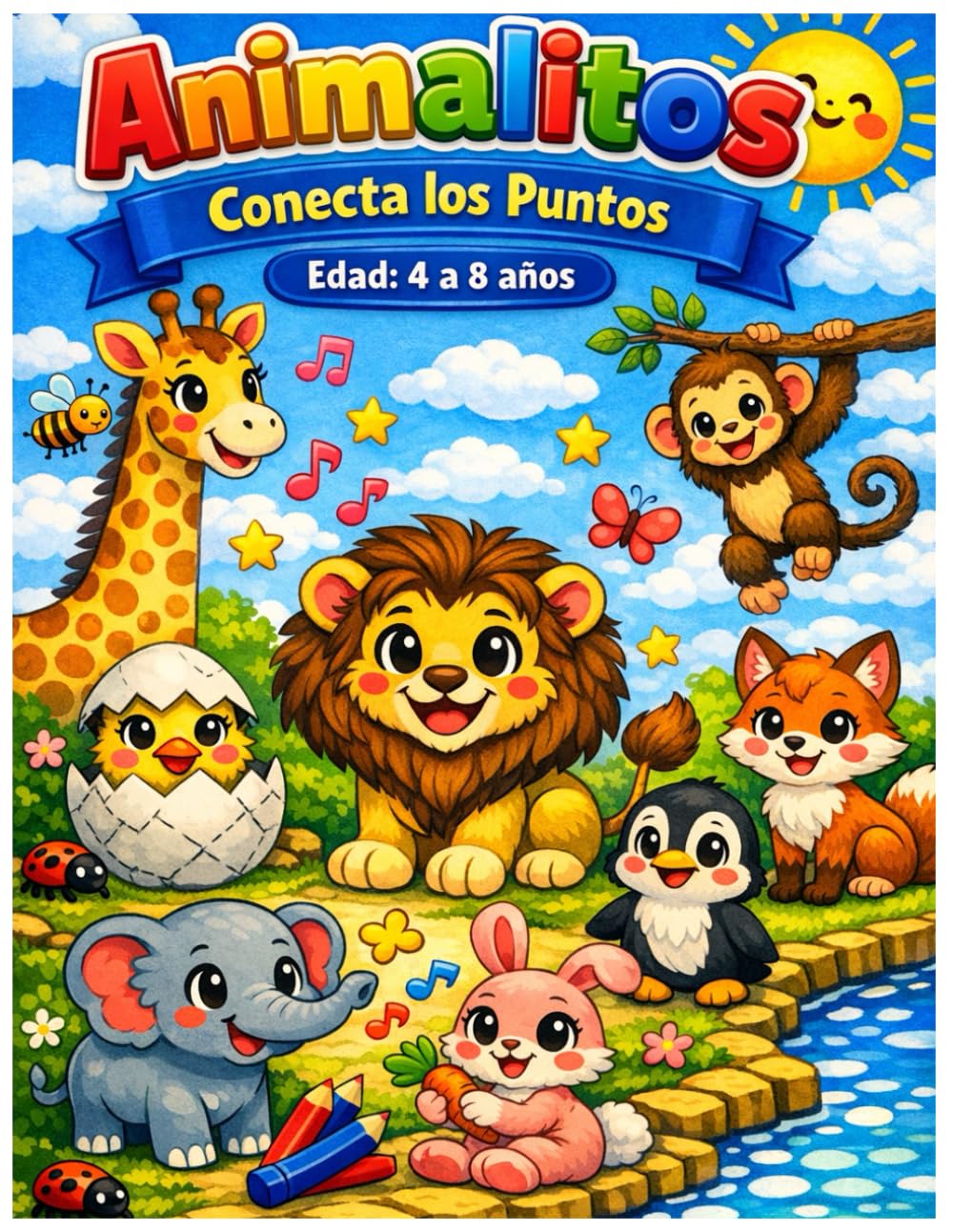 Animalitos Conecta los Puntos: Libro de actividades de conectar los puntos y colorear para niños pequeños