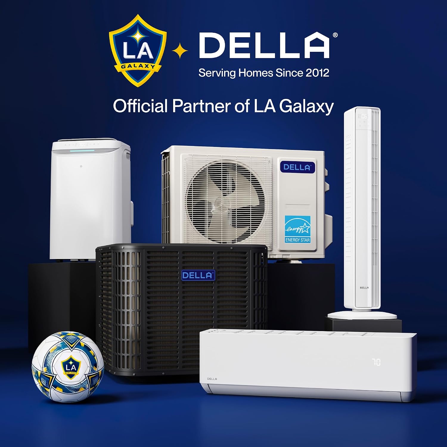 DELLA Sylro Series Smart Portable Air Conditioner, 14,000 BTU Drainage-Free Energy Efficient Cooling AC Units, 49dB Quiet for Bedroom, WiFi App/Voice/Remote Control, Fits 20.5"–67.3" Windows