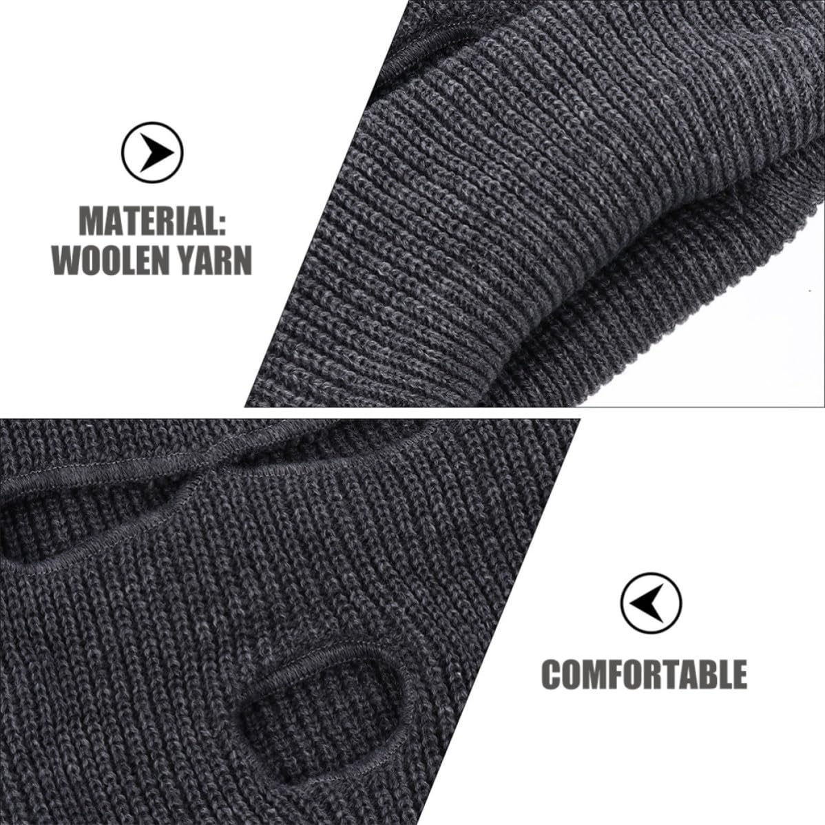 TOPBATHY 10 Pièces Bonnet Cagoule Tricoté 3 Trous, Laine, Coupe-Vent