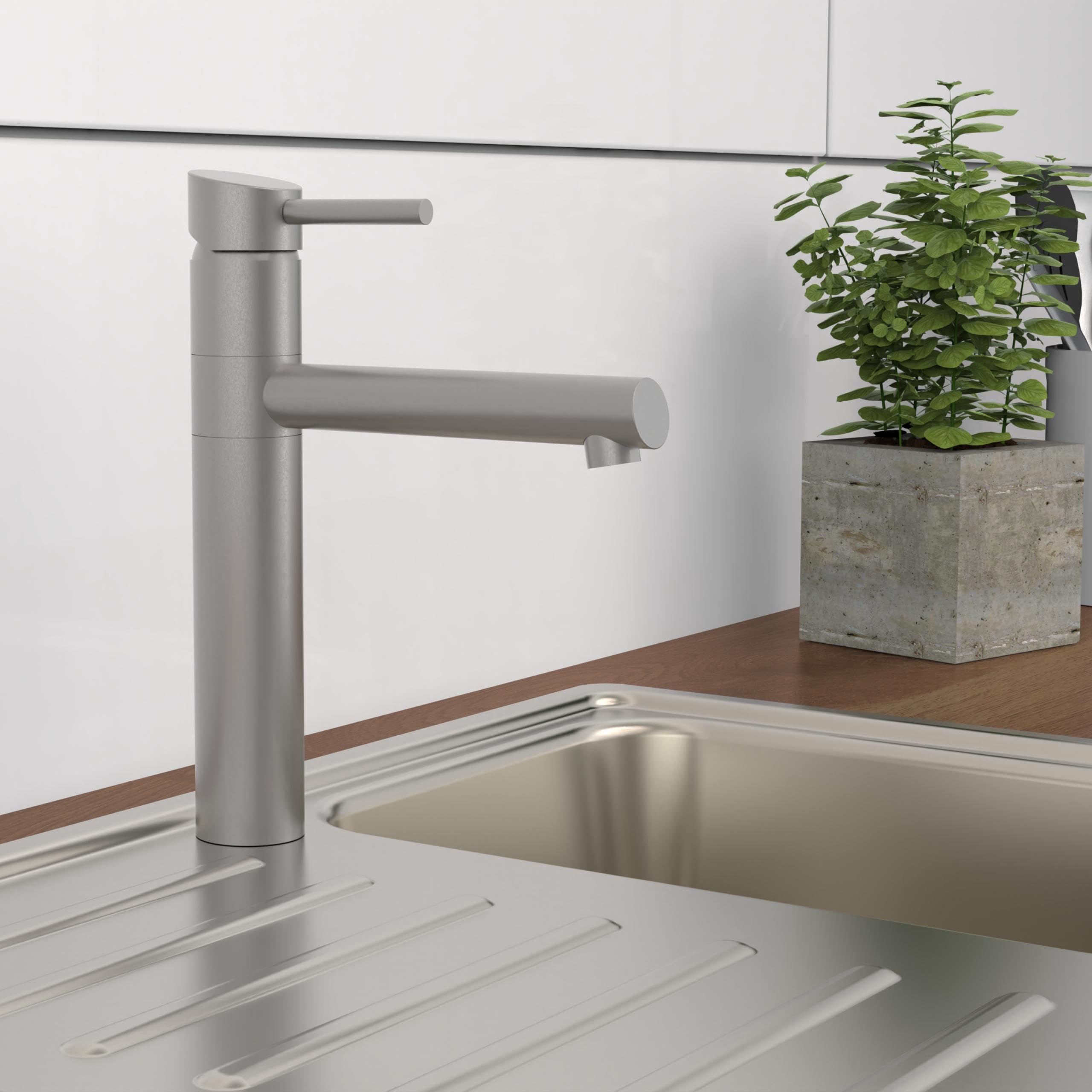 SCHÜTTE BRISTOL Spültischarmatur, Wasserhahn Küche, 360 Grad schwenkbare Spültischarmatur, Mischbatterie Küche, Edelstahl