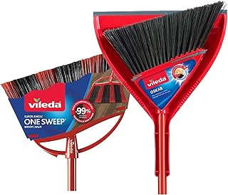 Vileda Oskar Broom with Dustpan and 1 One Sweep Broom | Indoor and Outdoor | Broom with Dustpan Set