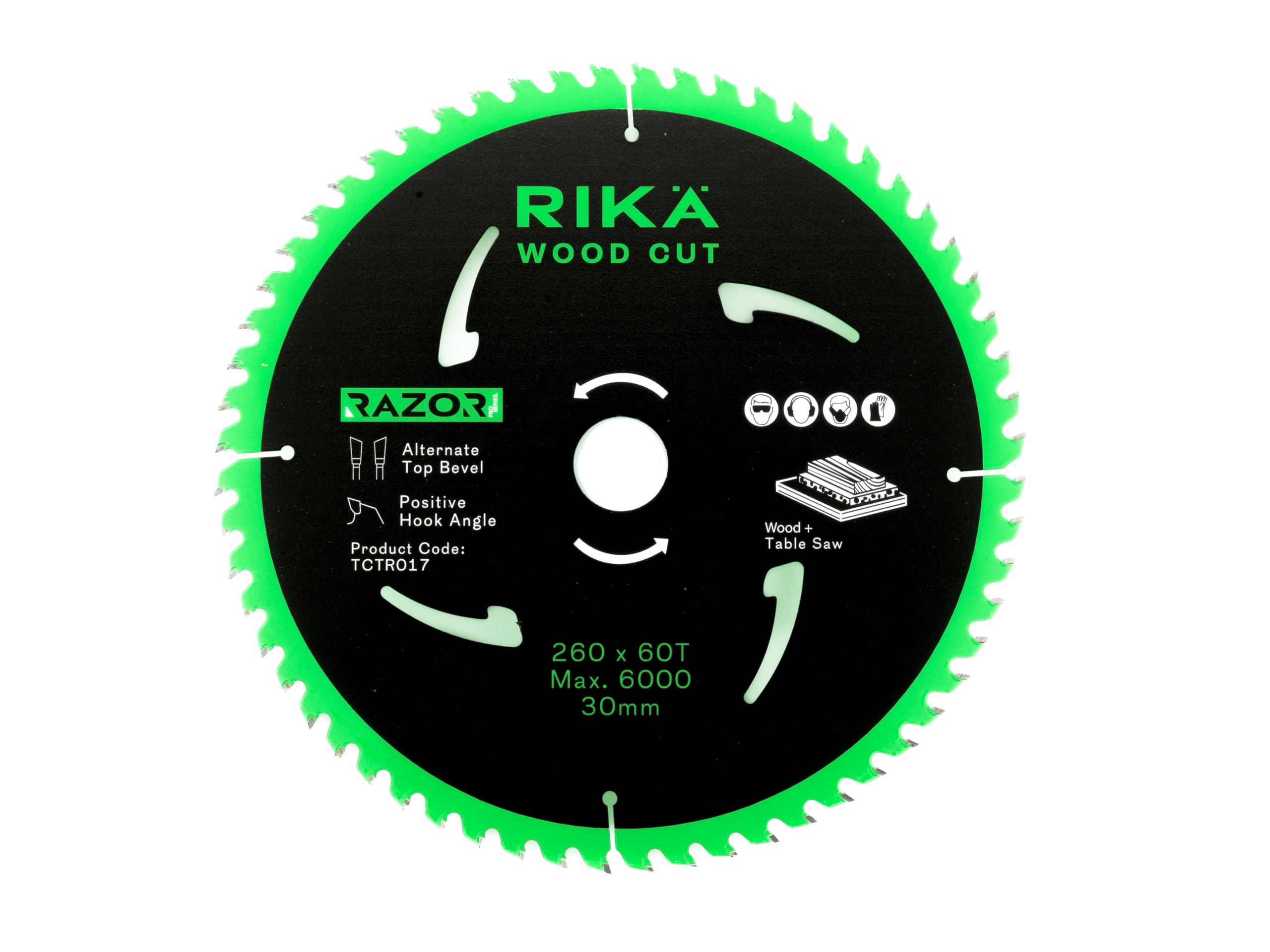 Rika Rikä Tctr017 Razor Pro Tct Table Saw Blade 260Mm X 60T X 30Mm