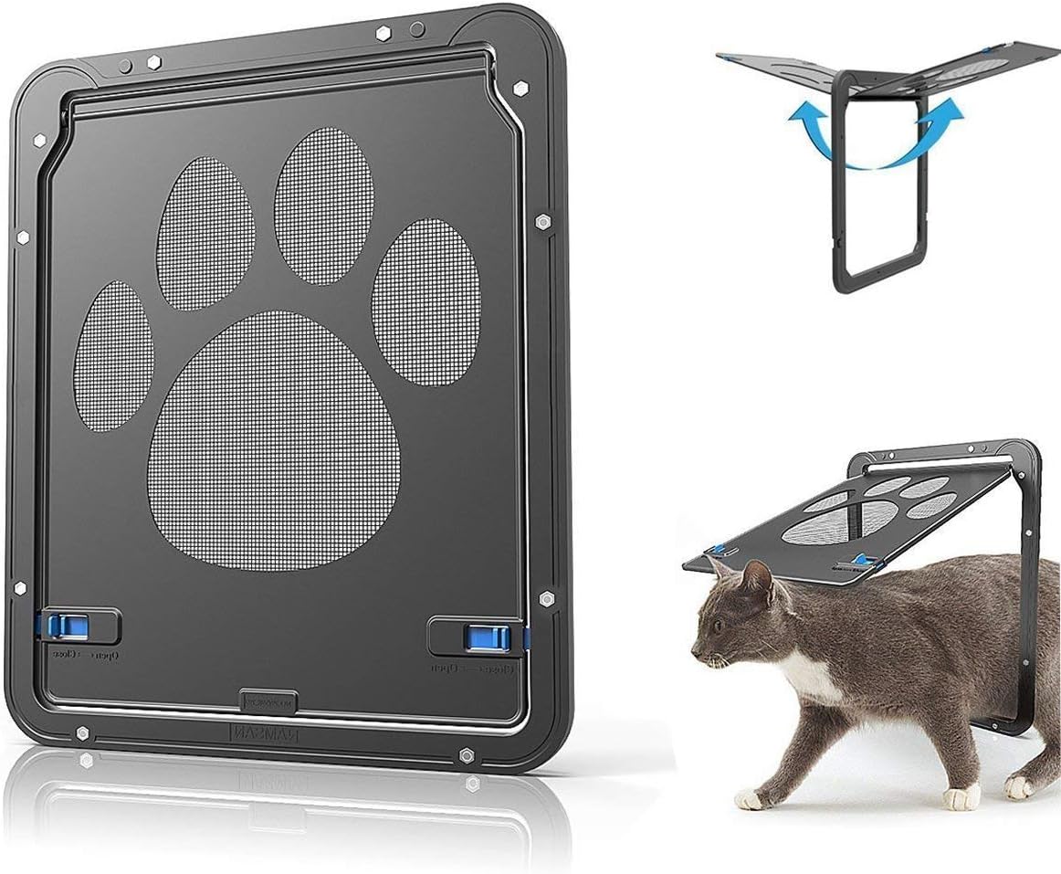 TOLBEST Pet Screen Door Dog Windows Screen Doggy Door Pets Channel for Cats and Dogs (Small, Black)