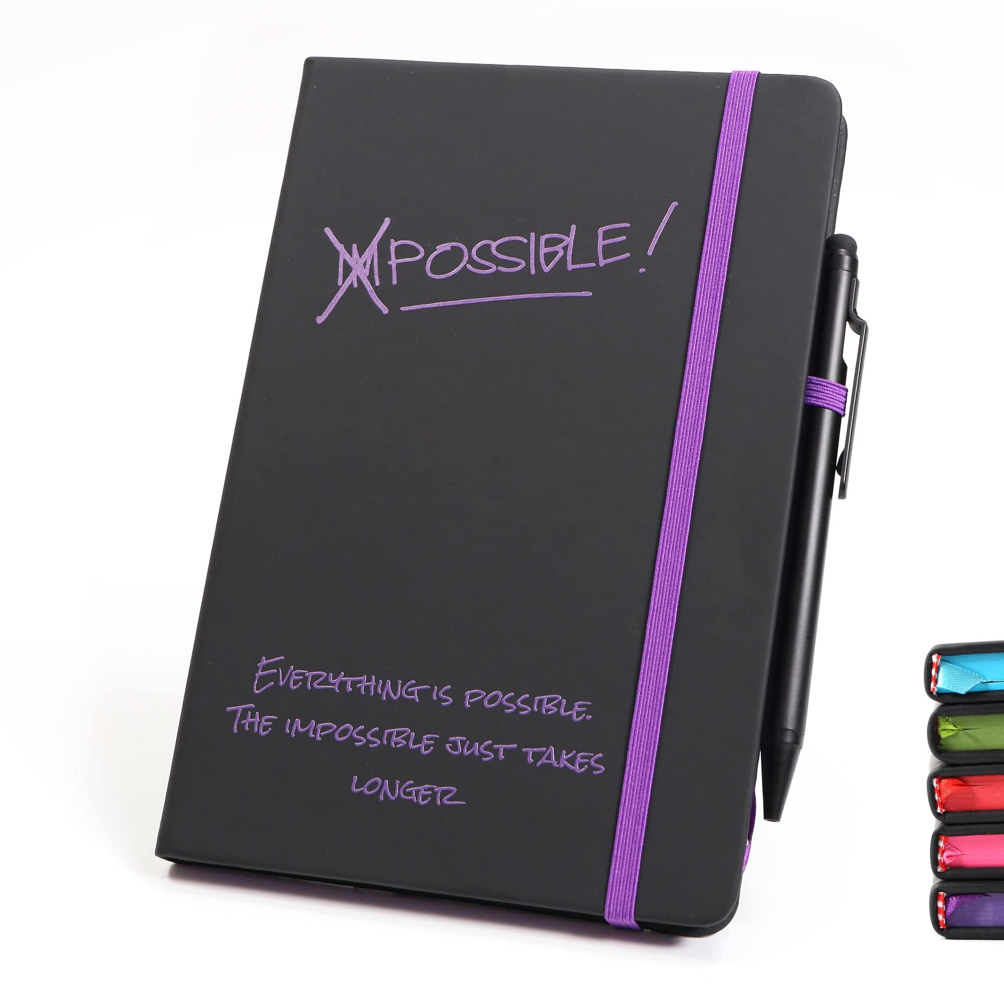 Personalised Stylish Hardcover A5 Notebook | Design A Truly Unique Journal | Custom Printed Gift Idea (purple)