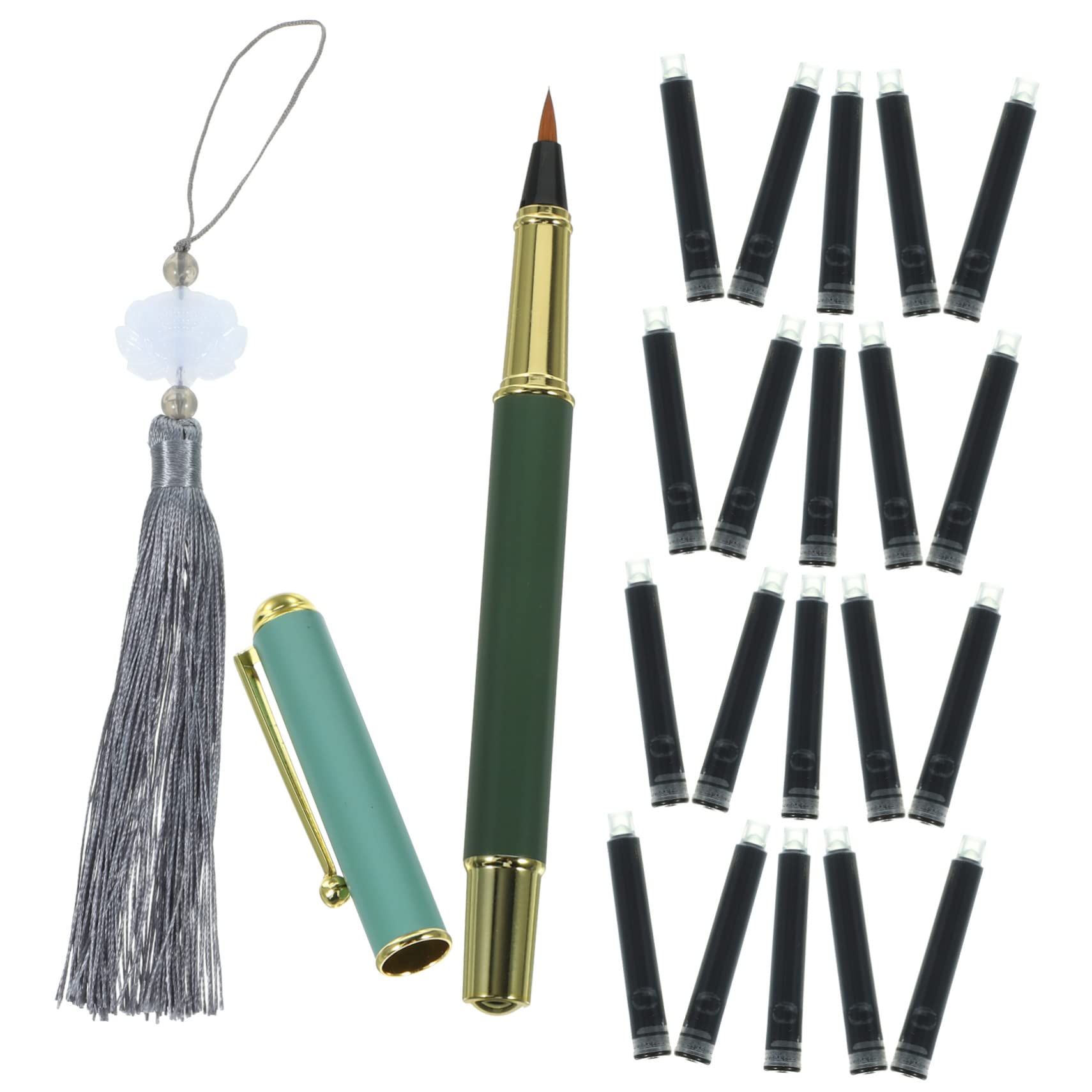 Anneome 5sätze Kalligraphie Pinselstift Edelstahl Pinselstift Tinte Und Weiße Quaste Für Wasserfarben Schreiben Und Malen Für Anfänger Und Fortgeschrittene