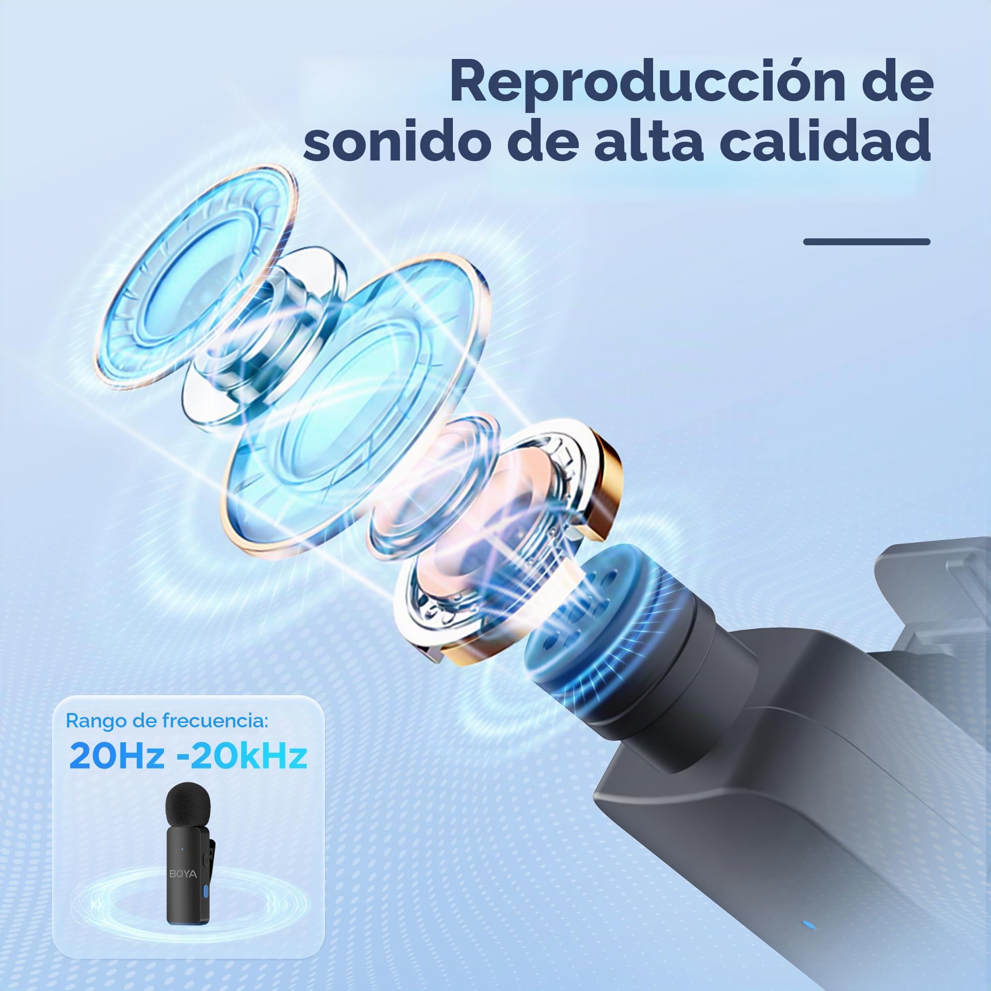 BOYA BY-V4D - Mini micrófono Lavalier inalámbrico para iPhone Smartphone, 4 micrófonos de solapa inalámbricos con clip para grabación de video, podcast, entrevista, transmisión, vlog, YouTube