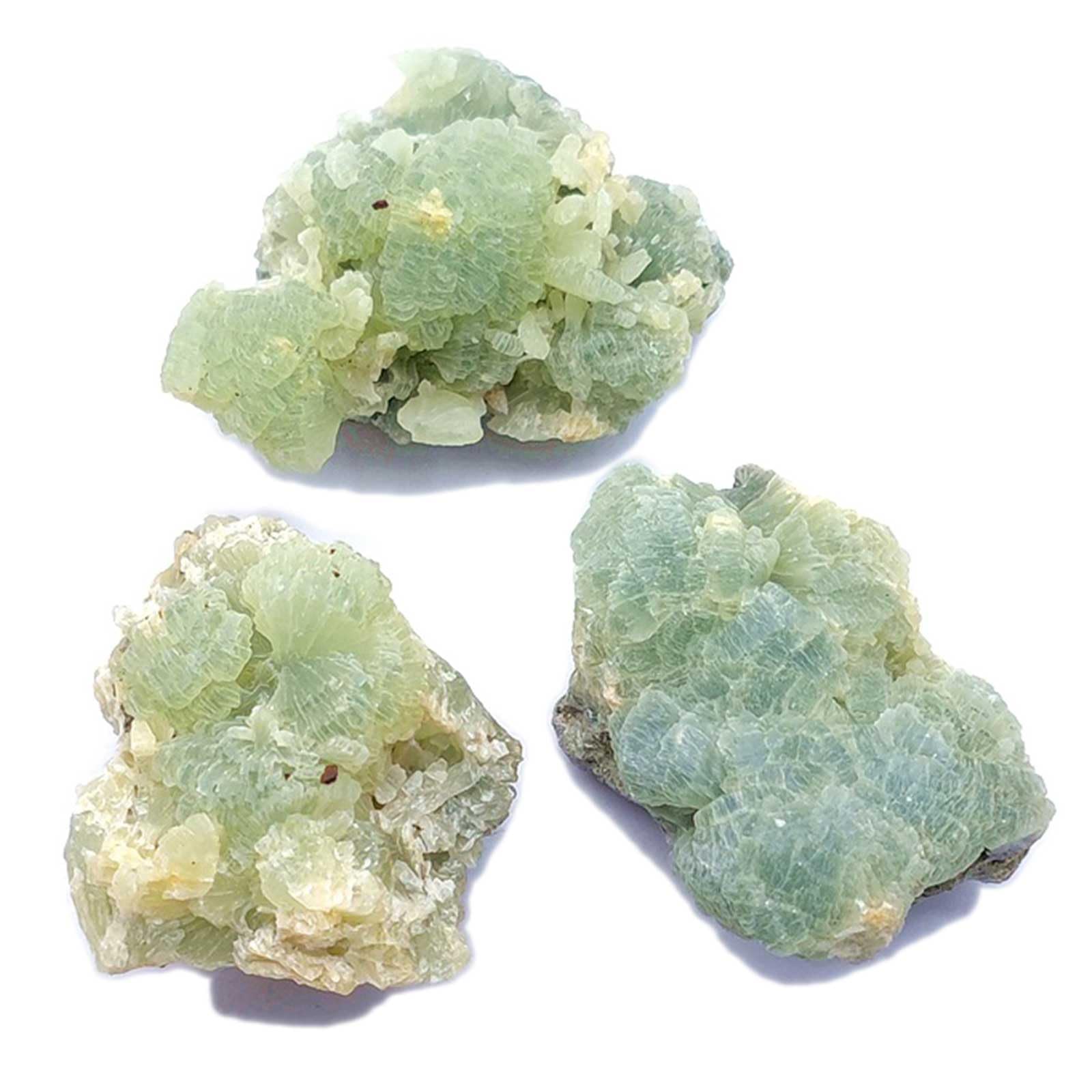 DECORN Natural Raw Prehnite Crystal Healing Gemstone, 3pcs