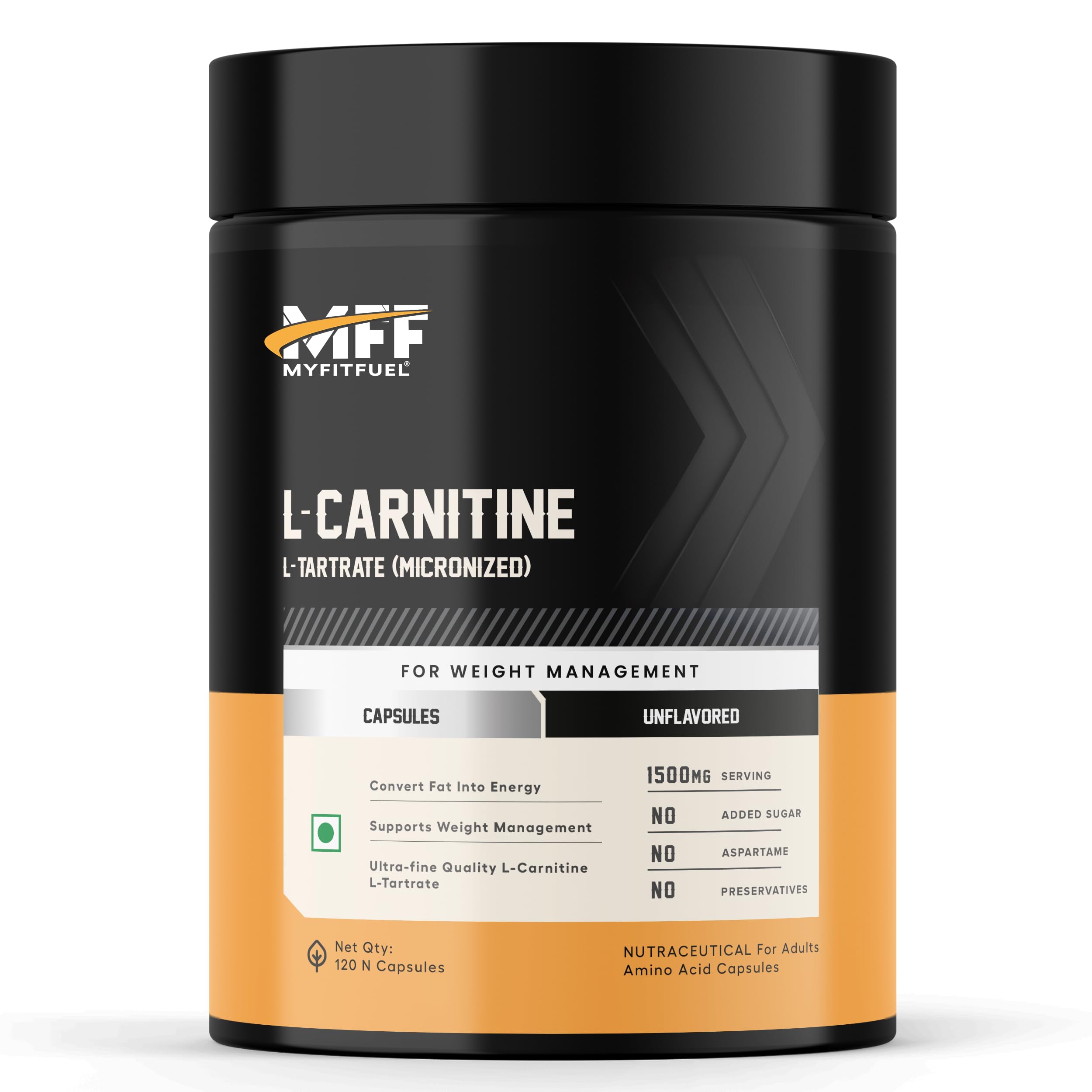 MyFitFuel L-Carnitine L-Tartrate (1500mg) 120 Capsules