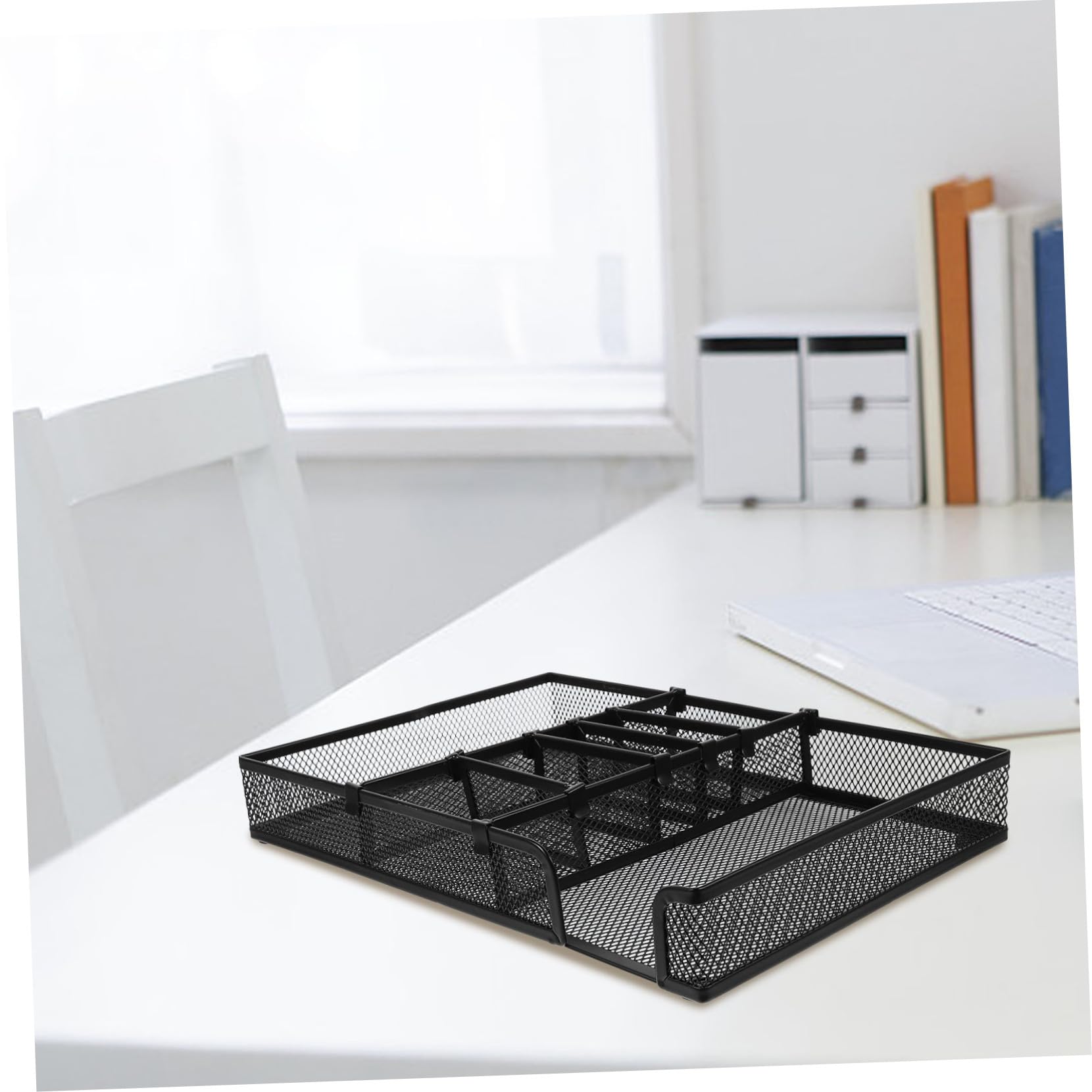 Gatuida Organizzatore per Scrivania Metallo Versatile con Scomparti Design Robusto e Facile per Ufficio e Casa per Penne e Utensili Cancelleria