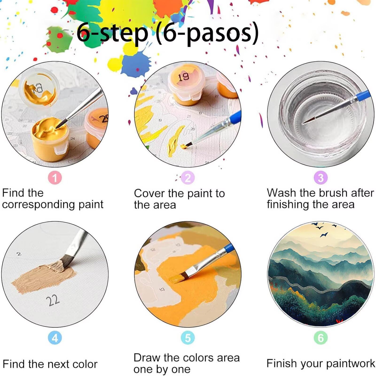 DIY Malen nach Zahlen Erwachsene Die GroßE Mauer Malen nach Zahlen ab 7 jahre Mädchen Blume Kreativ set für Erwachsene mit Leinwand Acrylfarben set und Pinsel, Bastelset zum Bemalen 100X200cm 9w-T-C