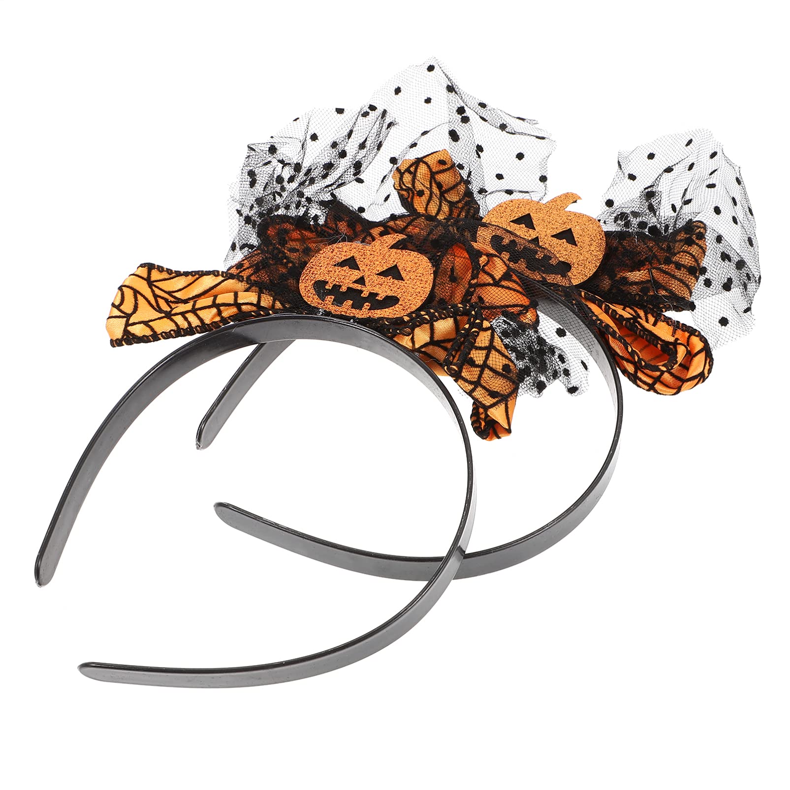 Amosfun Halloween Headbands Halloween Pumpkin Hairband Mesh Bowknot Headbands Boppers Accessories for Haunted House Party Cosplay Headdress - Image 2