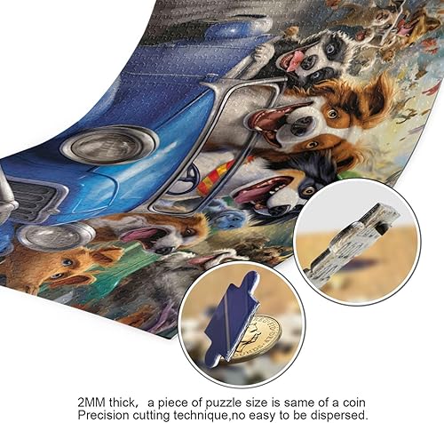 Miniatura 3 de Cute Dog Racing Jigsaw Puzzles 500 Pieces for Adults,Learning Educational Puzzles,Difficult and Challenge Families Toys with Mesh Storage Bag 2012210