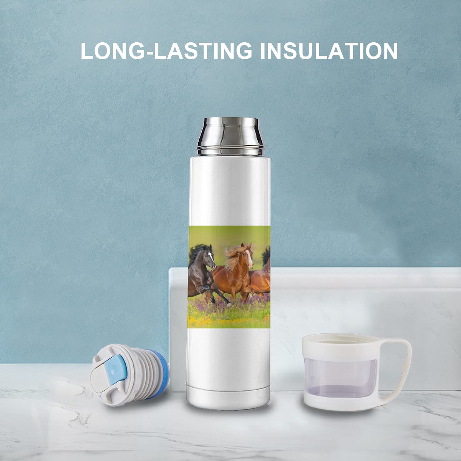 Thermos isotherme, Gourde isotherme en acier inoxydable de 350ml, 500ml, 750ml, Thermos café 100% étanche en acier inoxydable à double paroi sans BPA pour sports et activités en plein air (350ml