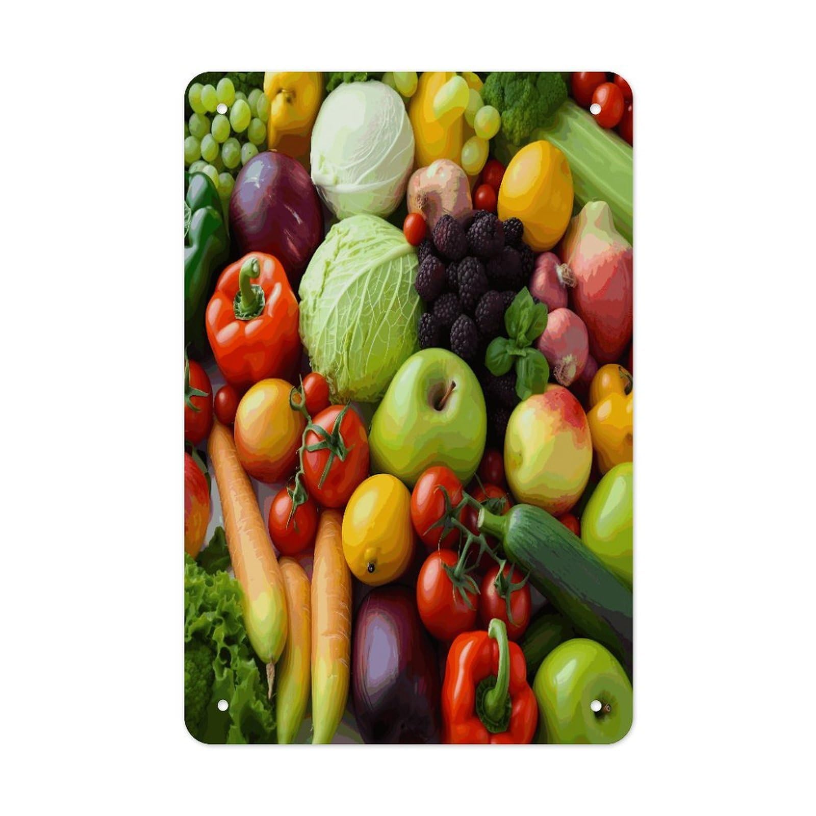 VstaDank Fresh Fruits And Vegetables Metal Tin Signs Personalized Wall Art Prints Decoration Art Poster Funny Vintage Tin Sign Iron Sheet Painting Metal Signboard Decor Painting for Wall Decor