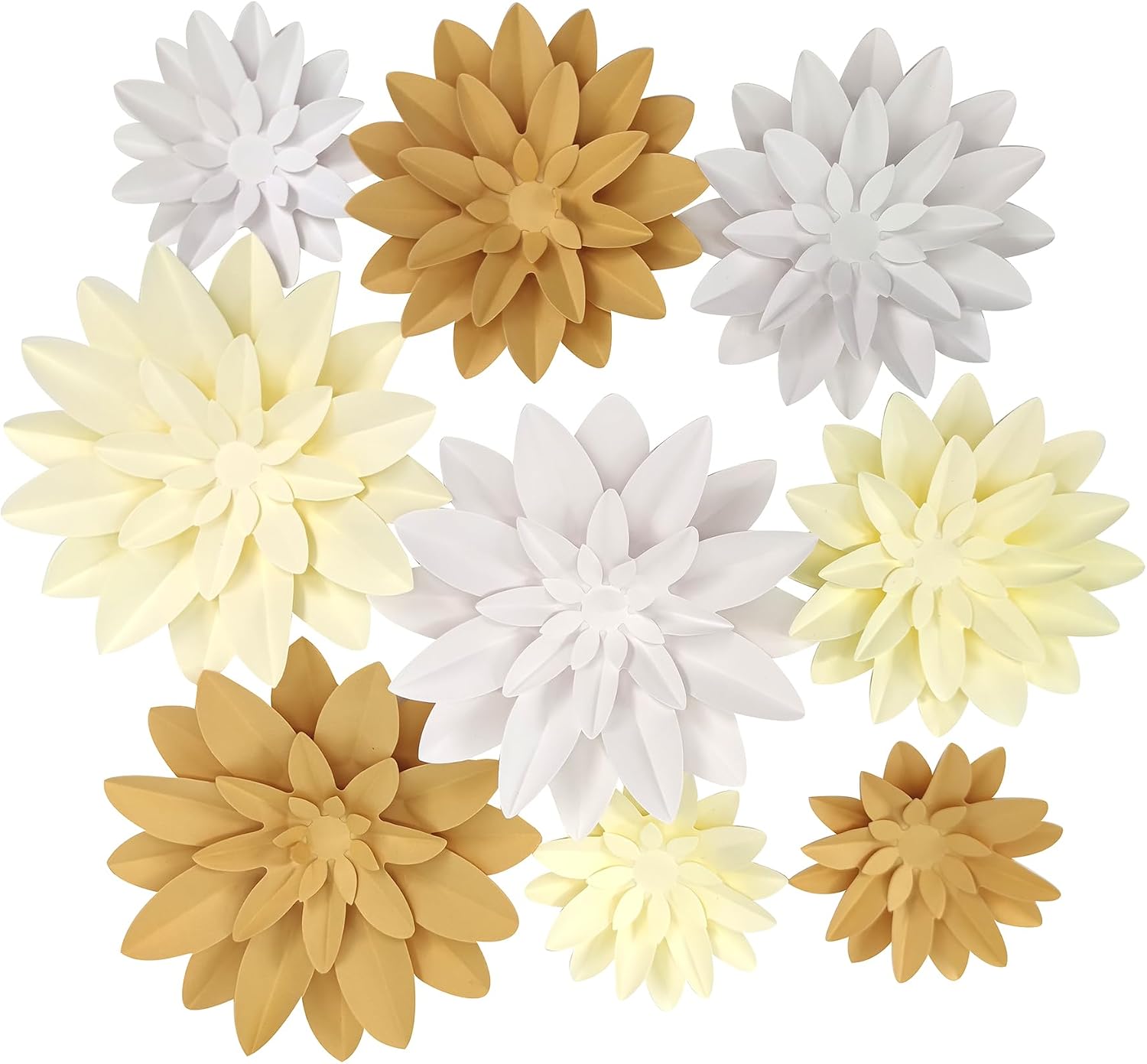 Rainbow 3D Paper Flower 9 inch Classroom Decorative Wall for Baby Kids Nursery Shower Decor Birthday Backdrop Photography Prop Pack of 7