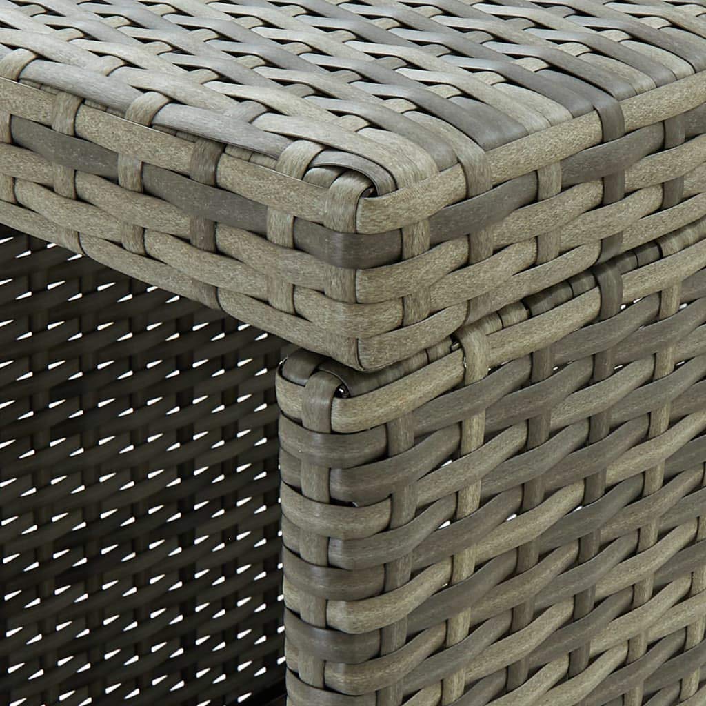 Set de Bar para jardín 5 Piezas y Cojines ratán sintético Gris Bar Exterior Jardin,Mesa Silla para Patio Terraza Balcón Barra Bistró Muebles L306H915