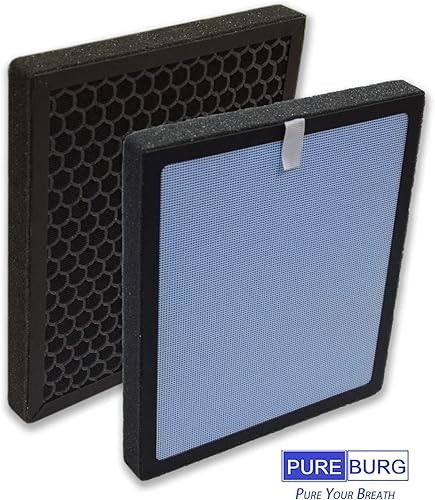 Miniatura 5 de PUREBURG Filtros de repuesto compatibles con el purificador de aire YIOU R1 P1802 y purificador de aire Elechomes P1801, paquete de 2 filtros H13