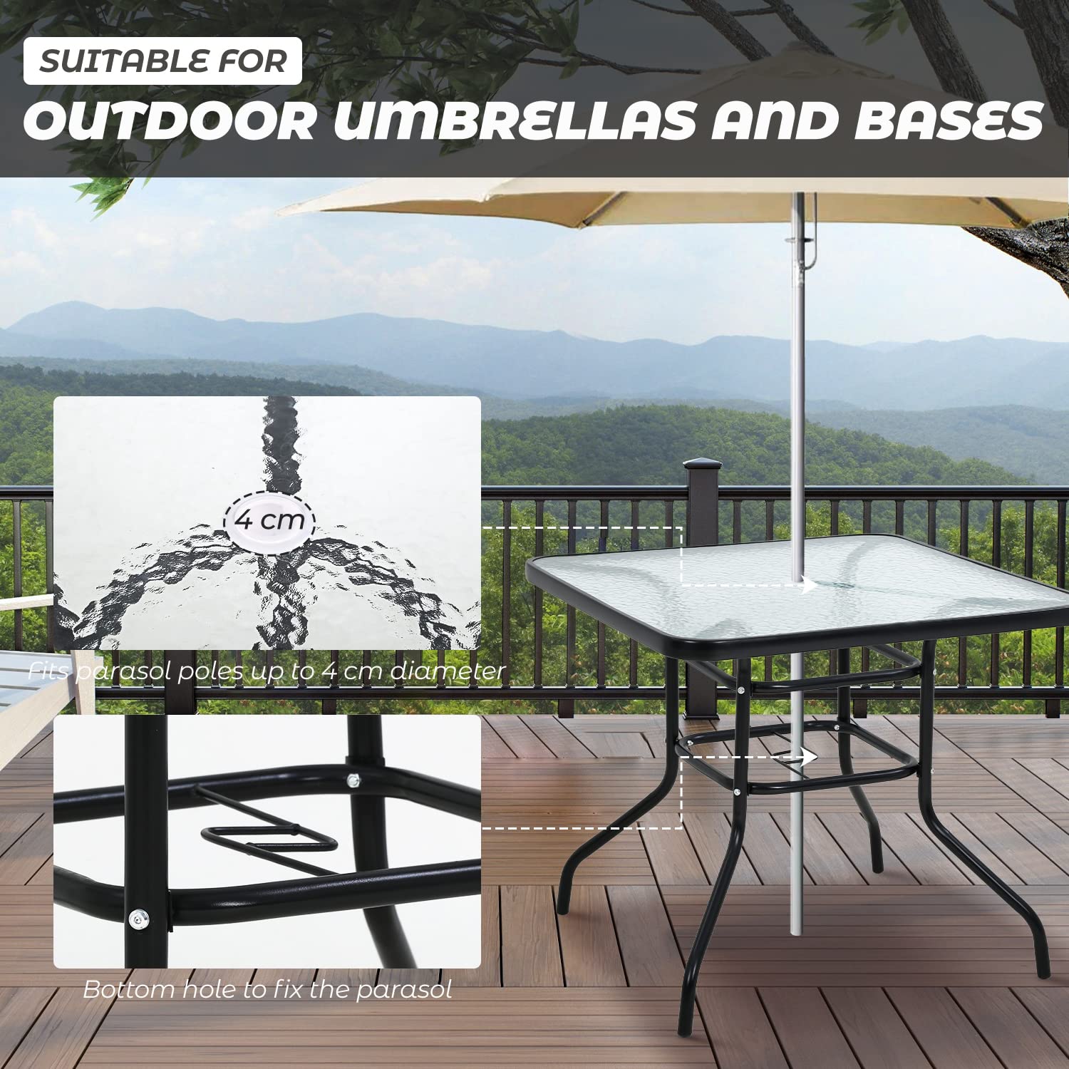 glass patio table umbrella insert UpinFun Hole Ring Plug Cap Set for Outdoor Parasol Table Hole Cover Pole Replacement Stabilizer Parts Black : Patio, Lawn & Garden Upgrade your outdoor table with this versatile umbrella hole ring and cap set SenQWFa 2 Inch Patio Table