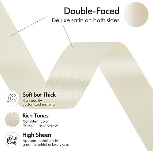 Vista 474 de MEEDEE Orange Satin Ribbon - 1.5 inch Double Faced Satin Ribbon, 50 Yards - Neon Tangerine - For Christmas, Thanksgiving, Halloween, Weddings