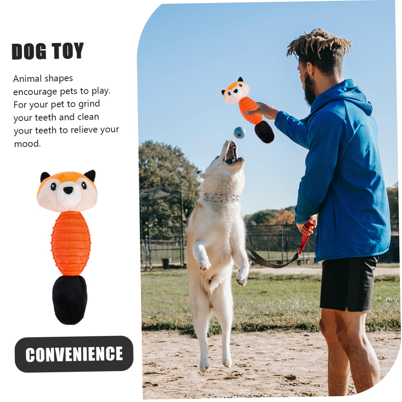 YARNOW 4pièces Jouet à Mâcher pour Chiens Jouet Interactif Et Peluche pour Nettoyage Et Amusement des Animaux Squeaky Forme De Renard pour Chiots