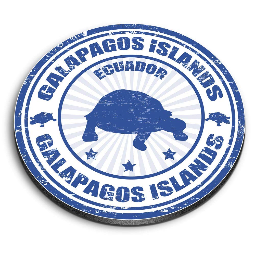 Destination Vinyl Ltd Multicolor 1 X Round Mdf Magnet - Galapagos Islands Turtle Ecuador 4439