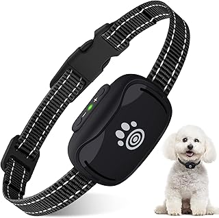 Anti-Barking Dog Collars for Small Dogs, Humane No Bark Collar Adjustable 7 Sensitivities with Beep Vibration Modes Stop Barking Device Safe Barking Deterrents for Small and Medium Dogs, Black