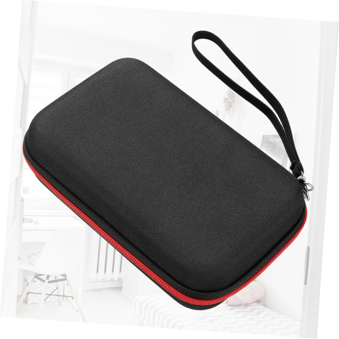 Estuche Protector de Eva para Termómetro Digital de Frente, Rojo, Portátil Prueba de Golpes, con Cordón para Guardar y Proteger