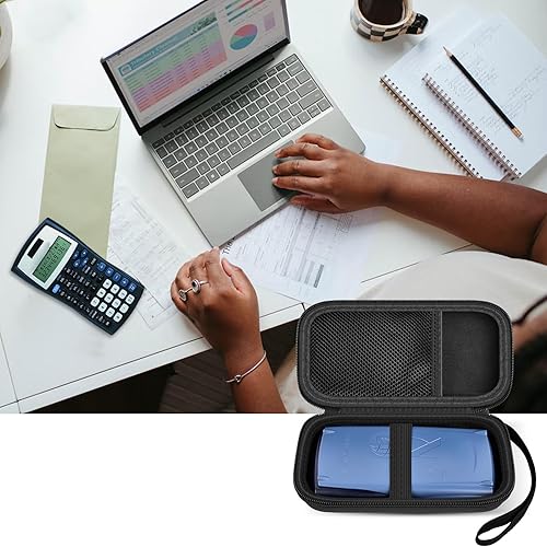 Miniatura 6 de Funda compatible con calculadora científica Texas Instruments TI-30XIIS, calculadora científica, bolsa de almacenamiento con bolsillo de malla