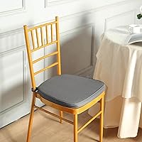 Vista 16 de Efavormart Cojín de 2" de espesor para silla Chiavari en negro, cojín de asiento de espuma con efecto memoria con lazos y funda extraíble