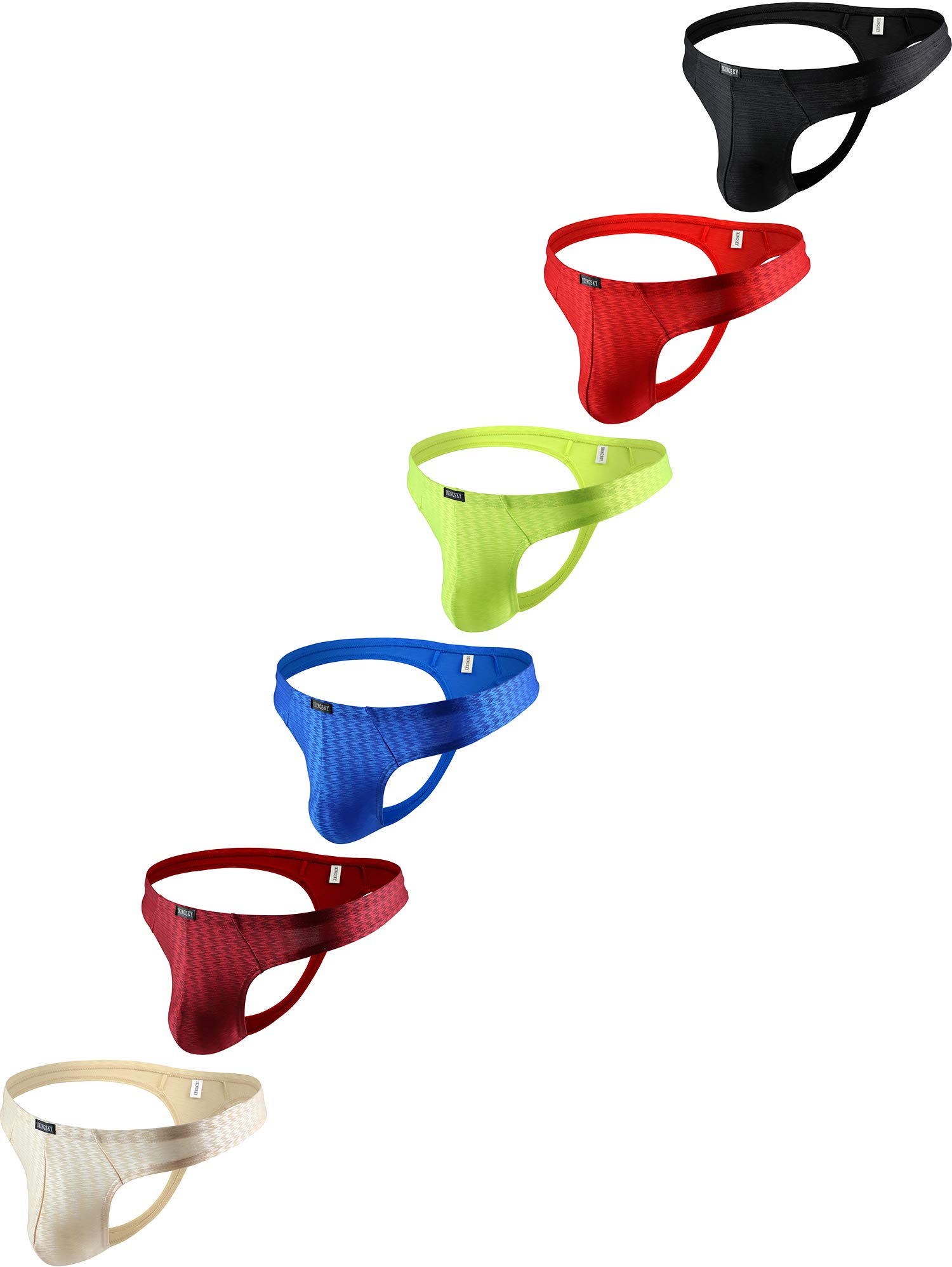 iKingskyMen's Shining Thong Underwear Soft Stretch T-Back Mens Underwear Sexy Low Rise Under Panties