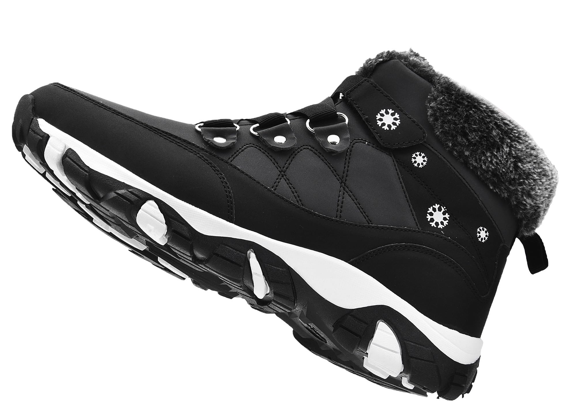 VITIKE Femme Bottes de Randonnée Bottes de Neige,Tout Noir,38 EU