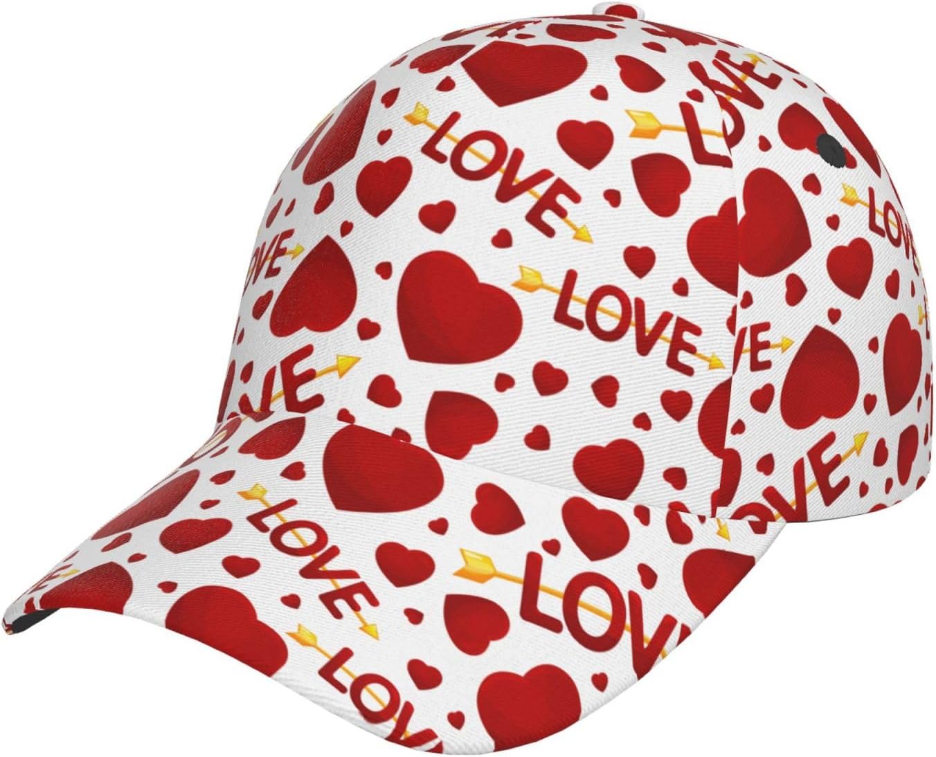 Happy Holiday Baseball Cap,Love Heart Baseball Hat,Fashion Snapback Hats Hearts Trucker Hat for Women Men