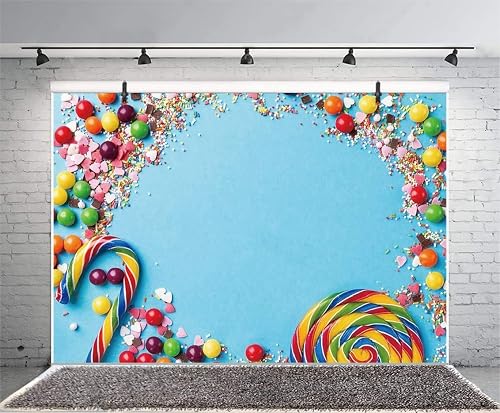 Leyiyi 5x4ft Photography Background Merry Christmas Backdrop Candy Cane Lollipop