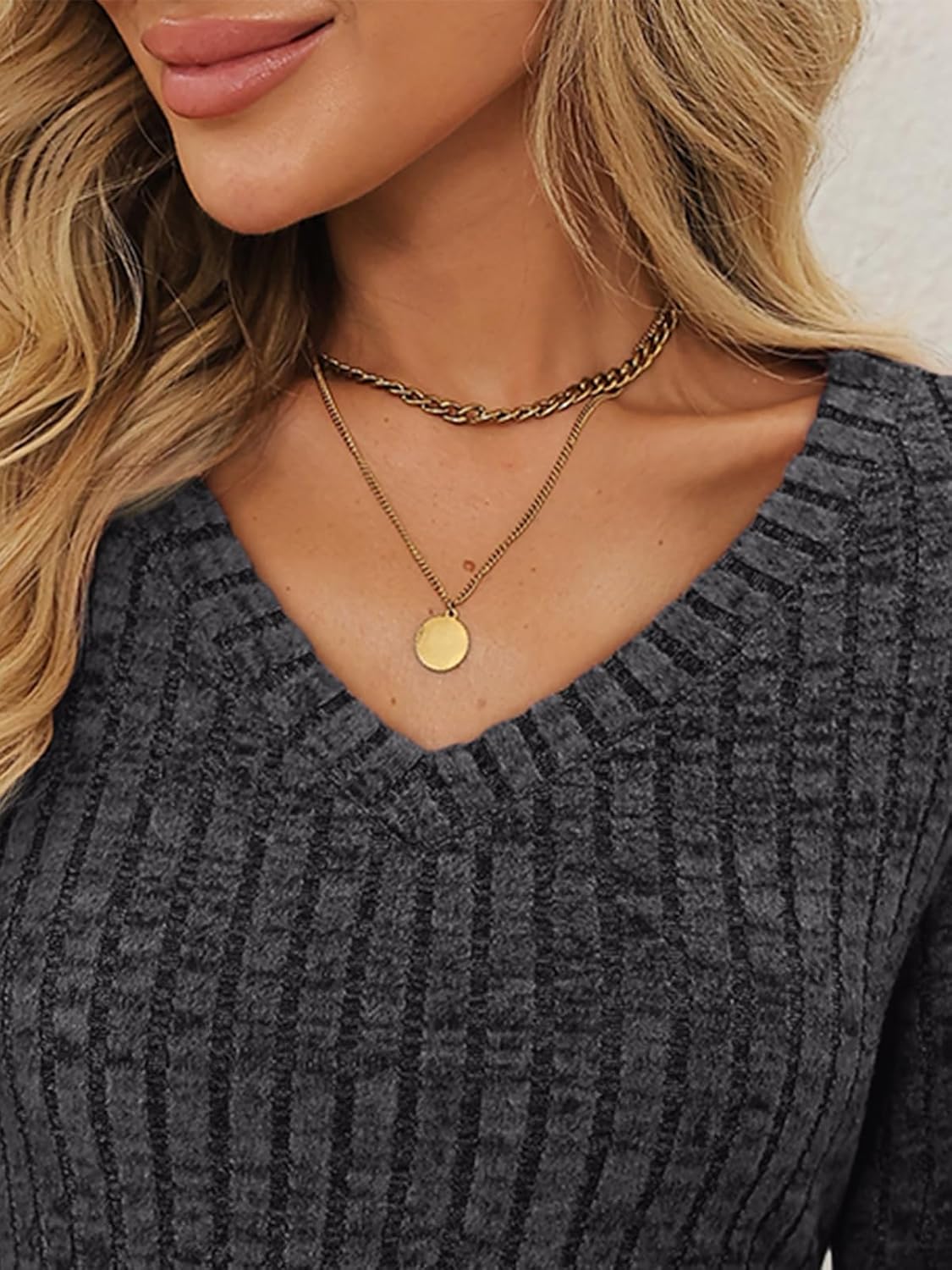 AUTOMET Womens Sweater Dresses Winter Long Sleeve Fall Fashion 2026 V Neck A-Line Flowy Mini Casual Dress Comfy Work Clothes - Image 6