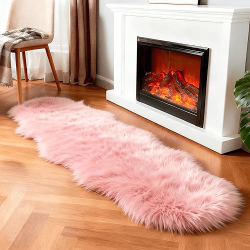 Miniatura 123 de Alfombra de piel sintética de piel de oveja, esponjosa, esponjosa, color negro, de 3 x 4 pies, para dormitorio, mesita de noche, suelo, sala