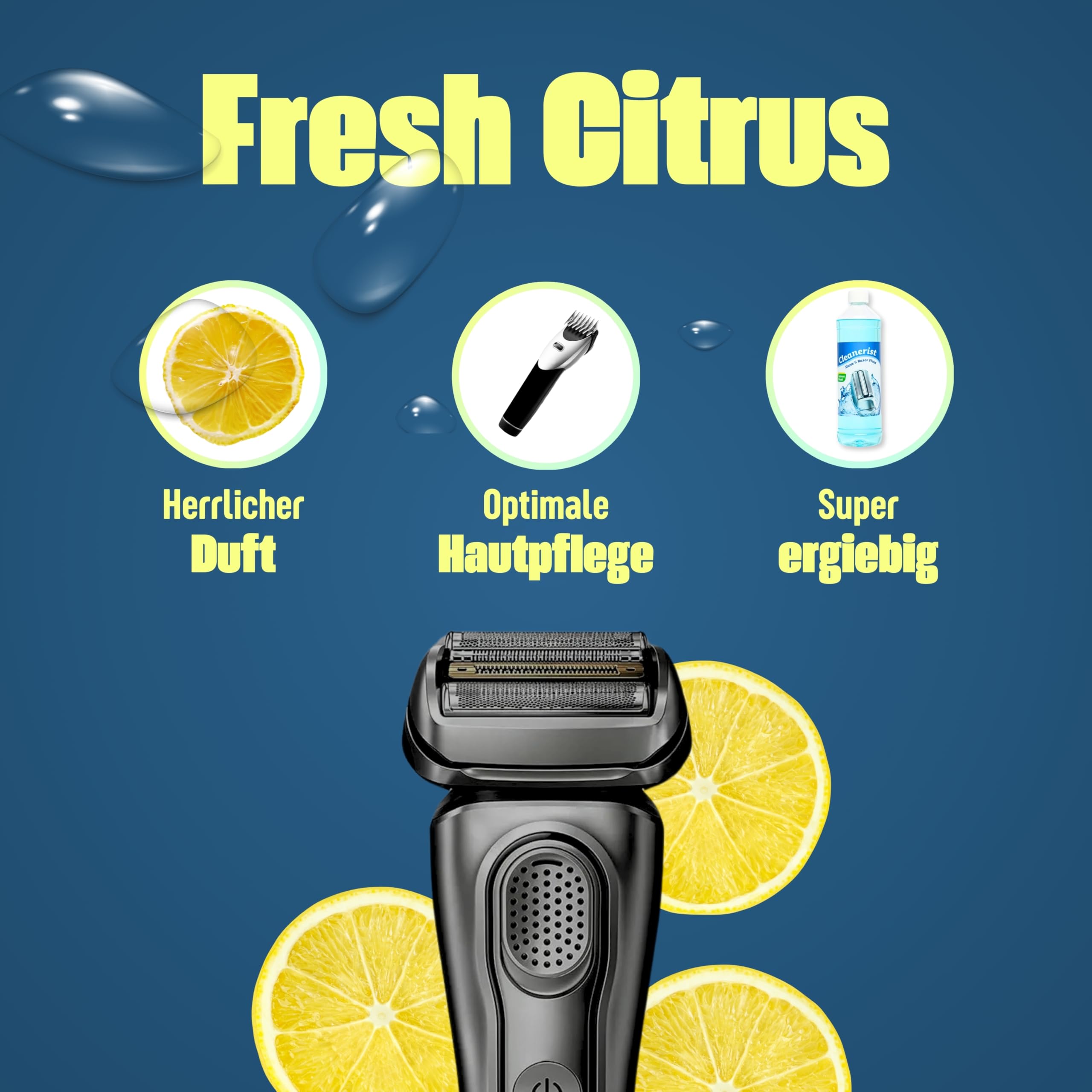 Cleanerist | 1L Scherkopfreiniger Nachfüllflüssigkeit für Braun Clean & Renew (Series 3/5/7/8/9) – Ersatz zum Nachfüllen von 10 CCR Reinigungskartuschen – Rasierer Reinigungsflüssigkeit Zitrone