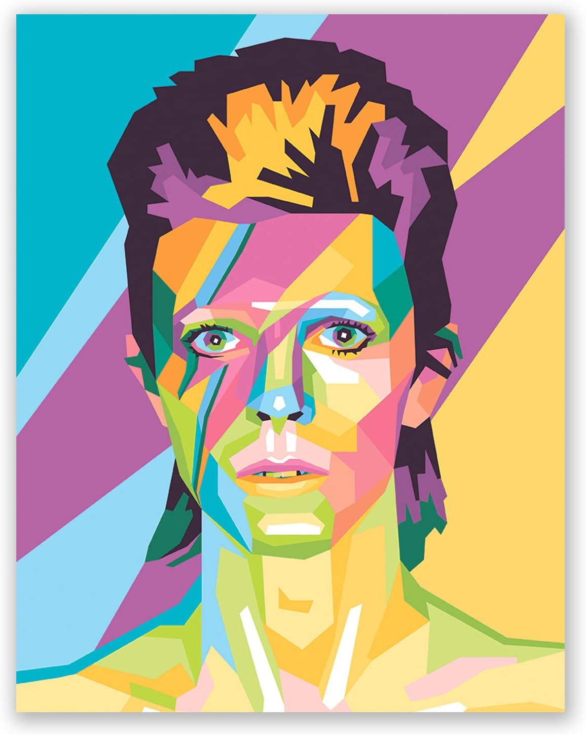 PGbureau David Bowie Poster - Bedroom Wall Print - Geometric Illustration - Present for Friend (11x14)