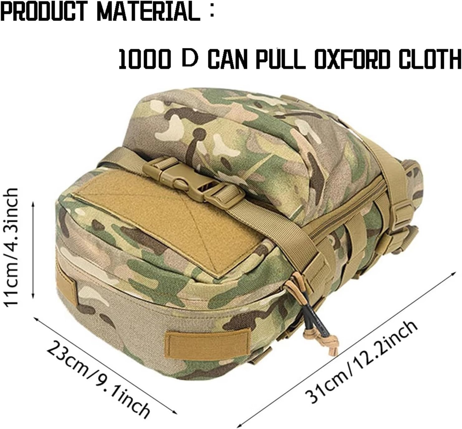 Tactical MOLLE Hydration Pack Lightweight Hydration Backpack 1000D Water Carrier for 3L Hydration Water Bladder Molle Vest Pouch