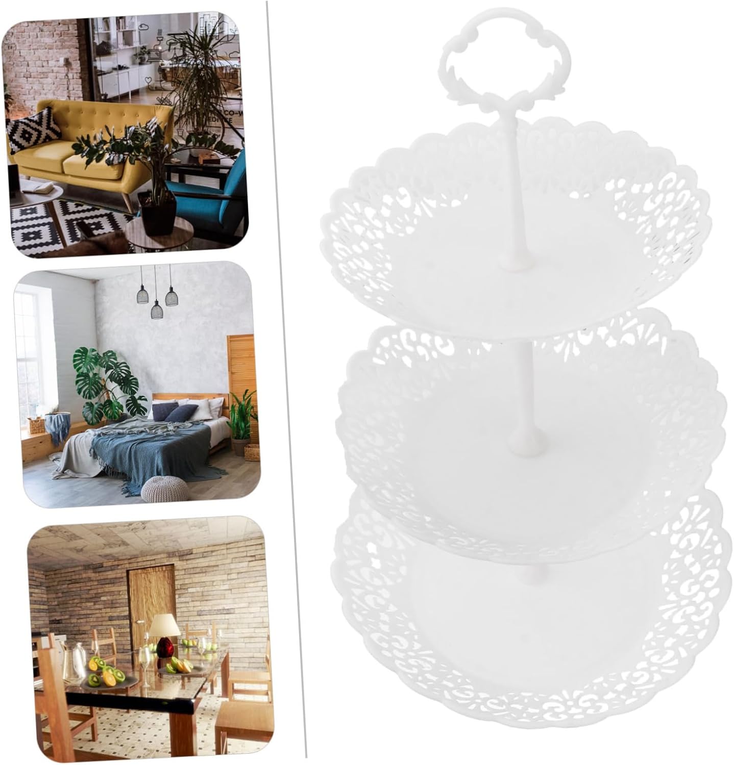 MAGICLULU Fruit Plate and Dessert Stand Serving Platter for Party Wedding Home Material Easy Assembly